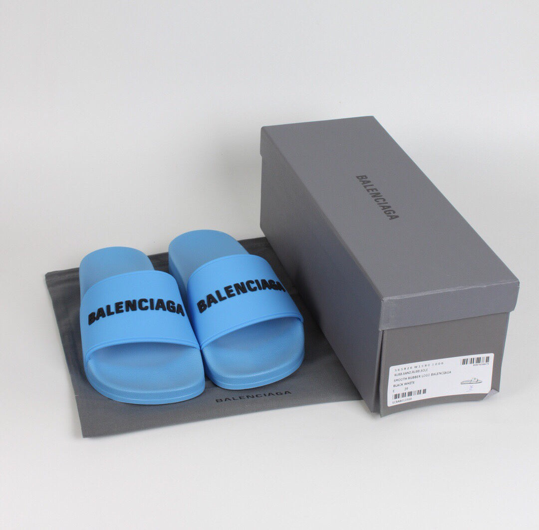 SLIDE BALENCIAGA TRADICIONAL ( AZUL CLARO )