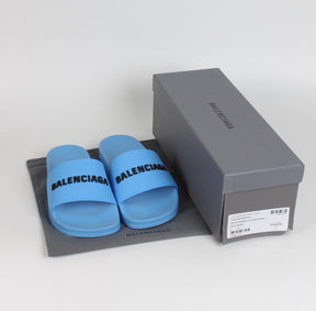 SLIDE BALENCIAGA TRADICIONAL ( AZUL CLARO )