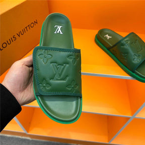 SLIDE LV COURO ITALIANO ( VERDE )