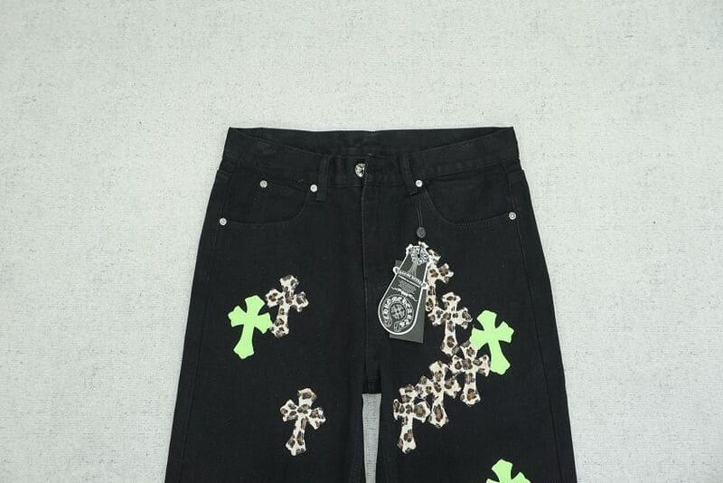 Calça Chrome Hearts Green & Leopard Cross