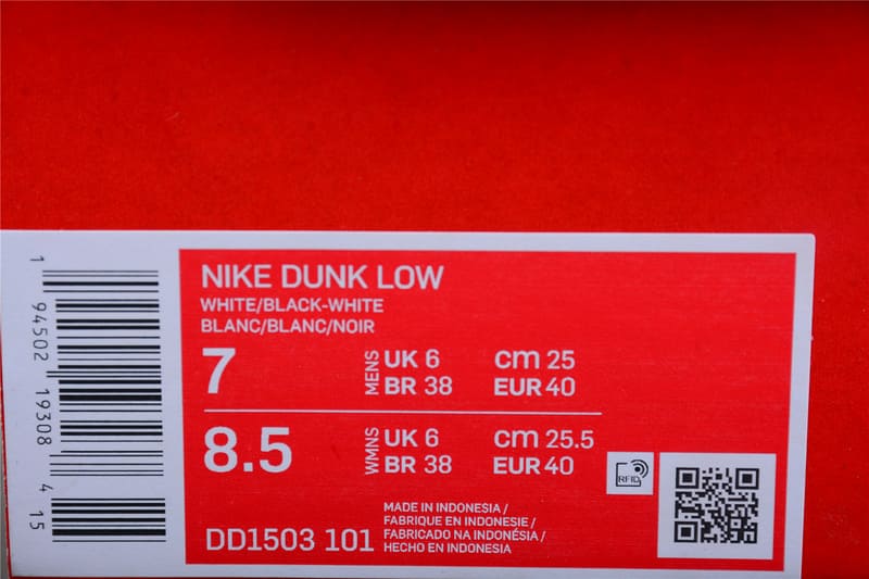 NK Dunk SB Low Retro White Black