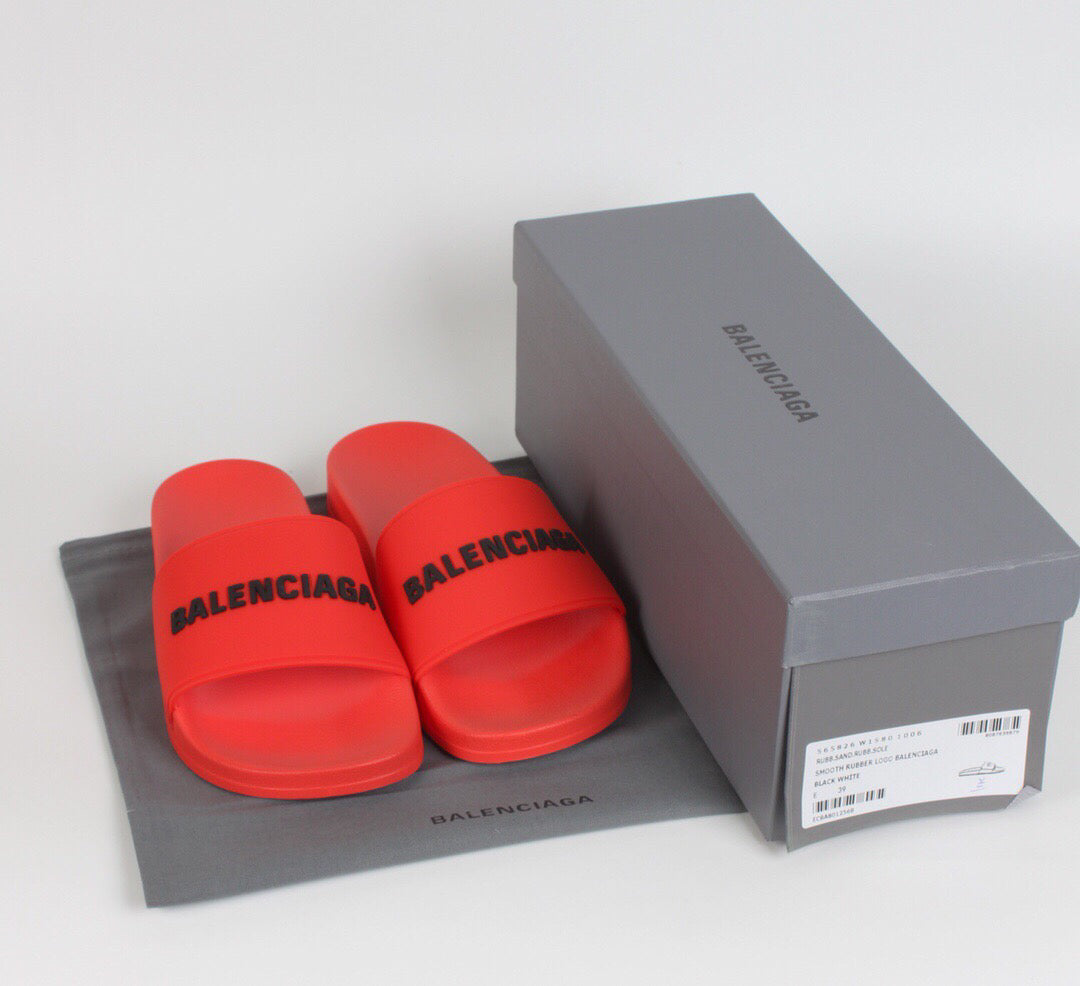 SLIDE BALENCIAGA TRADICIONAL ( VERMELHO )